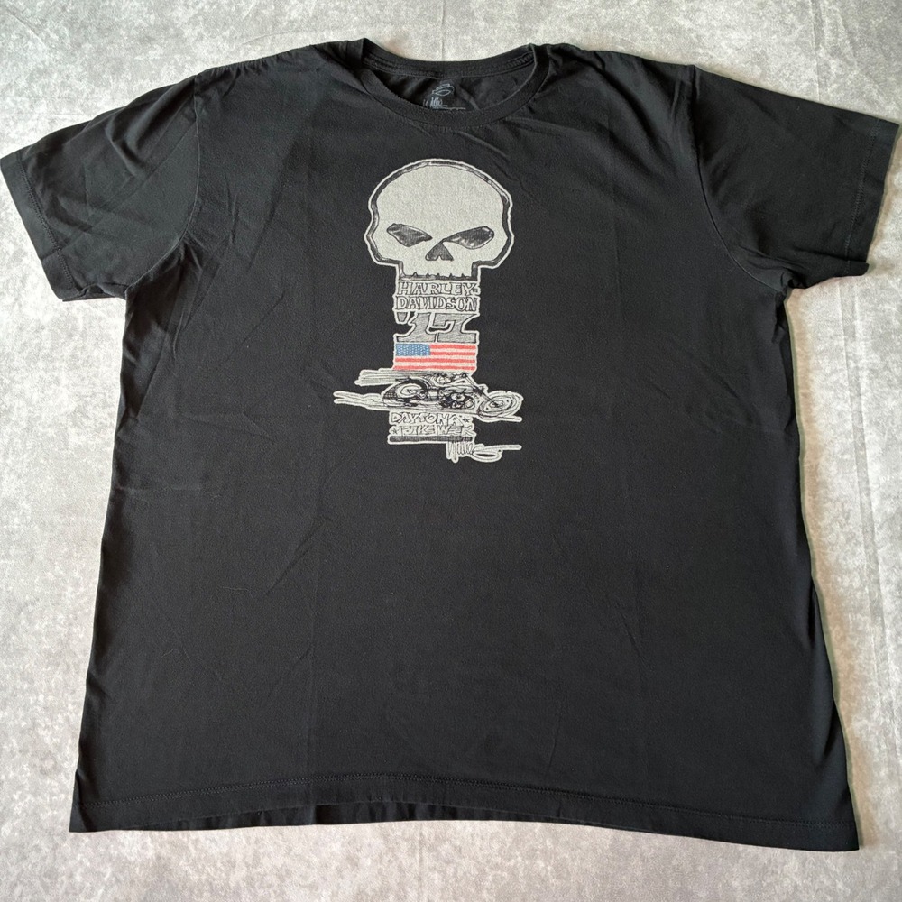 Harley Davidson Willie G Daytona Bike Week Black Graphic T-Shirt Mens XL USA